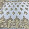 1 Yard Beaded 3D Floral Lace Fabric Embroidered on Polyester Net Mesh 52 inch Width